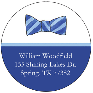 Sir Bow Tie Round Address Labels